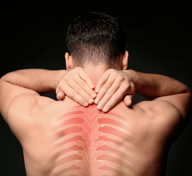A man is concerned about osteochondrosis of the thoracic spine